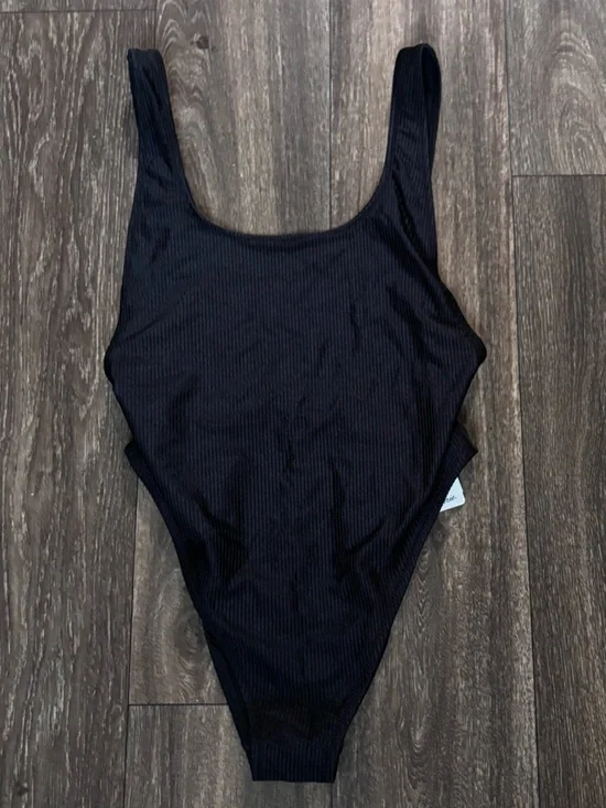 Aerie Shine Rib Birthday Scoop Cheekiest One Piece Swimsuit - Picture 2 of 7